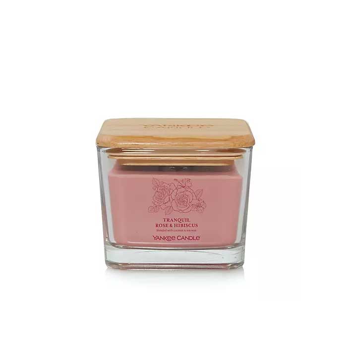 Tranquil Rose & Hibiscus Medium Square Jar Candle