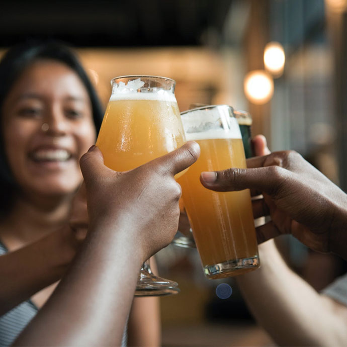 Employees enjoying Happy Hour for Employee Appreciation Day