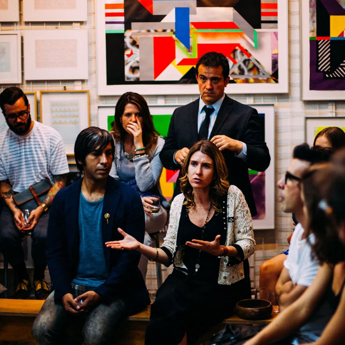 Conducting an ice breaker during an all hands meeting