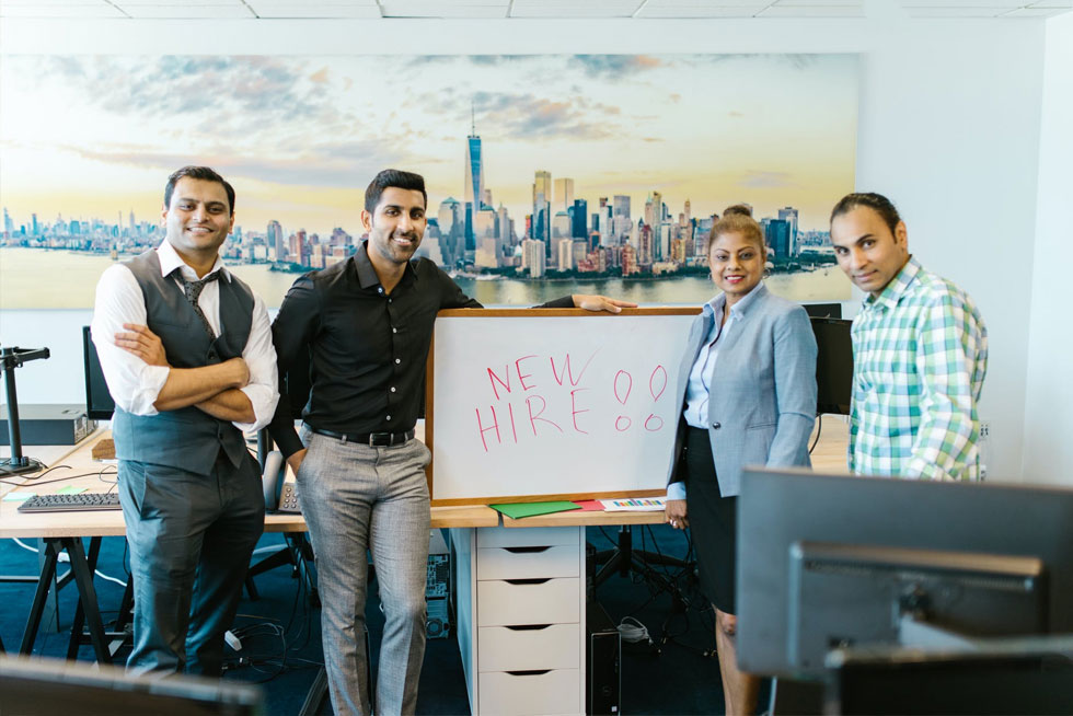 A group of new hires that went through the onboarding checklist