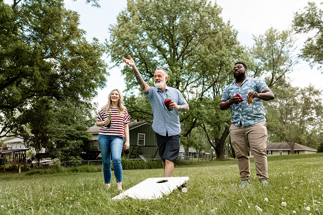 Carnival Games Group playing cornhole