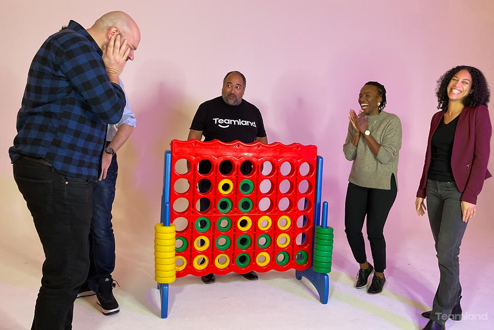 Group of people playing in Teamland Carnival Gameshow