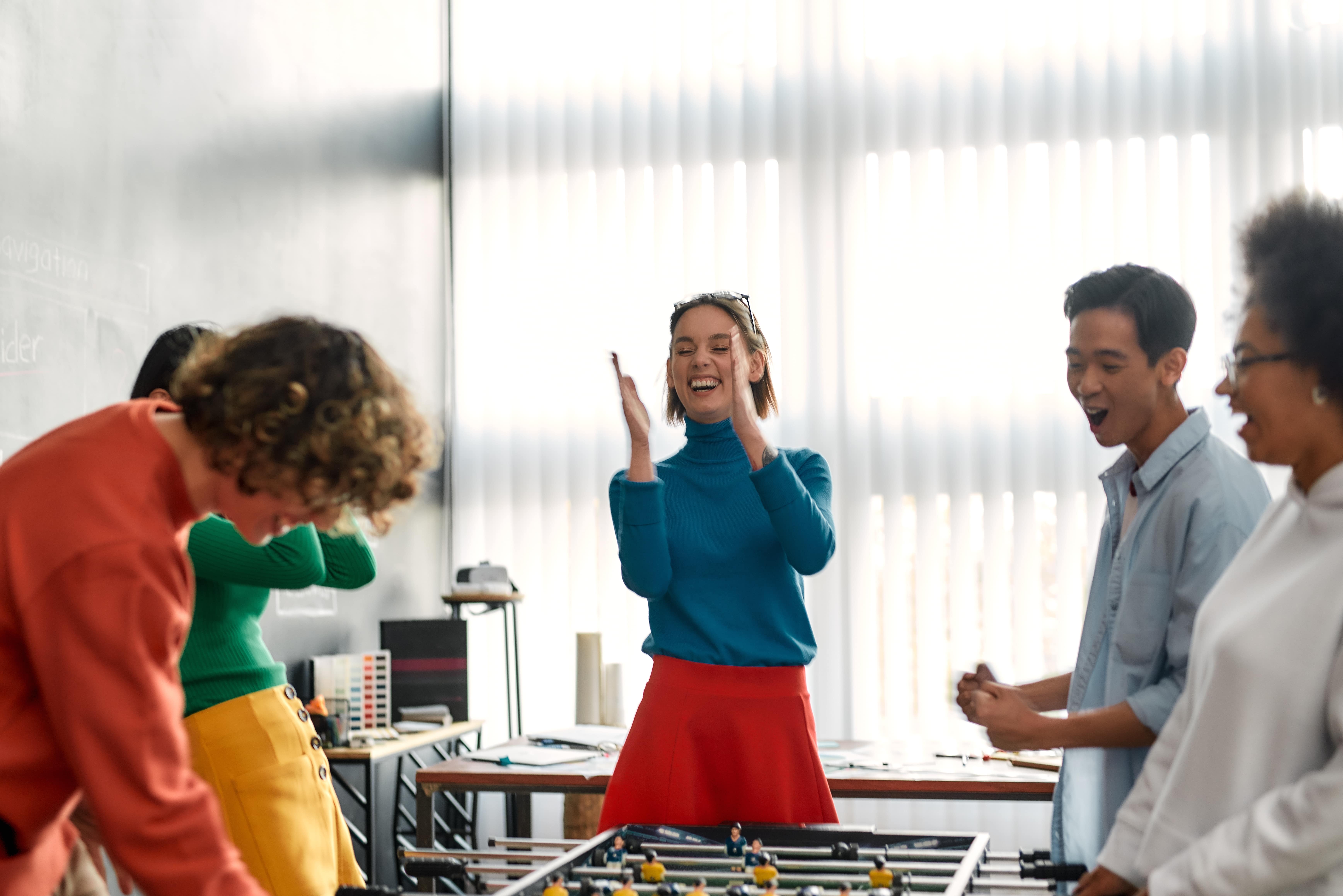 Happy multicultural people in the office