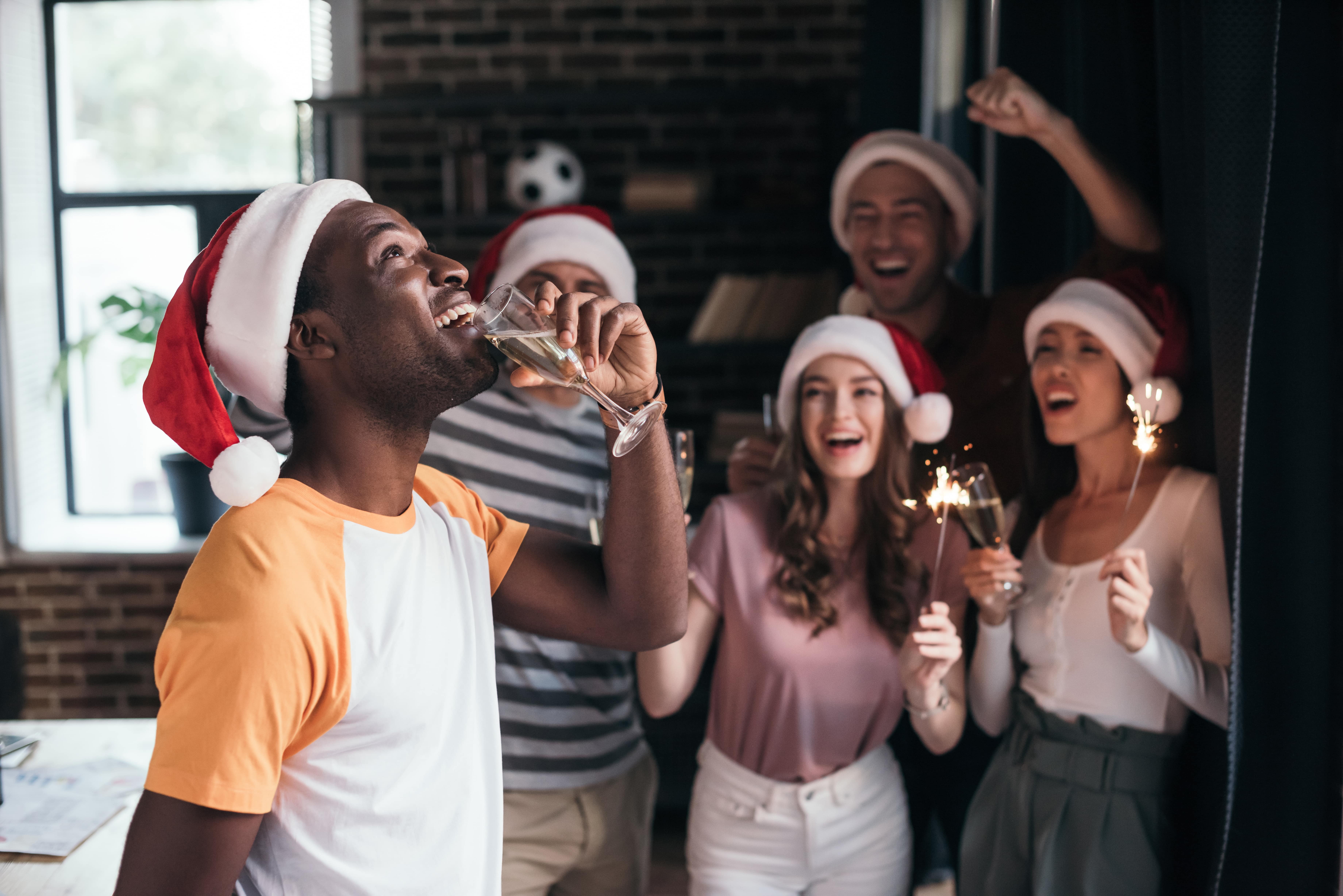 Friends celebrating holidays