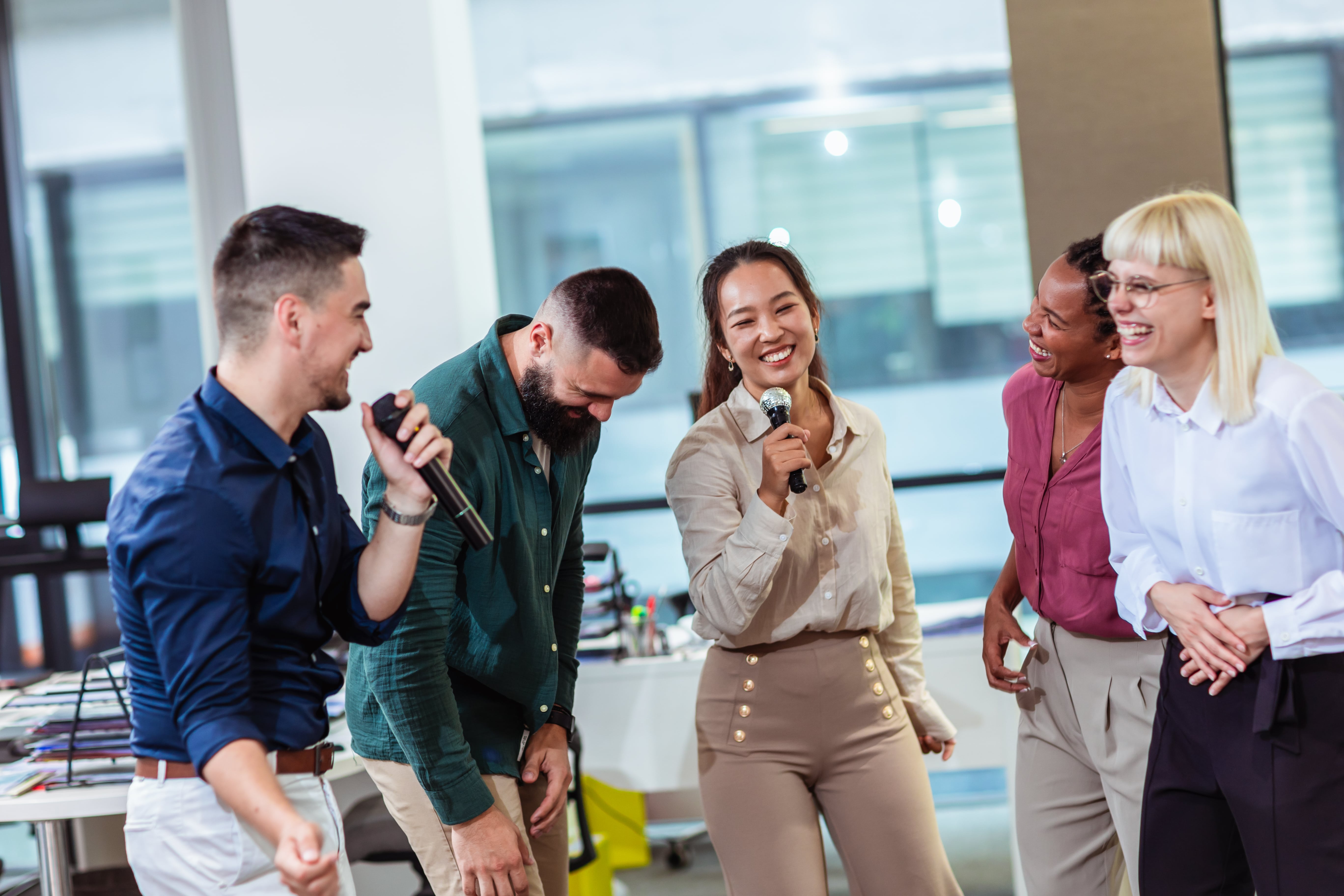 Singing with colleagues