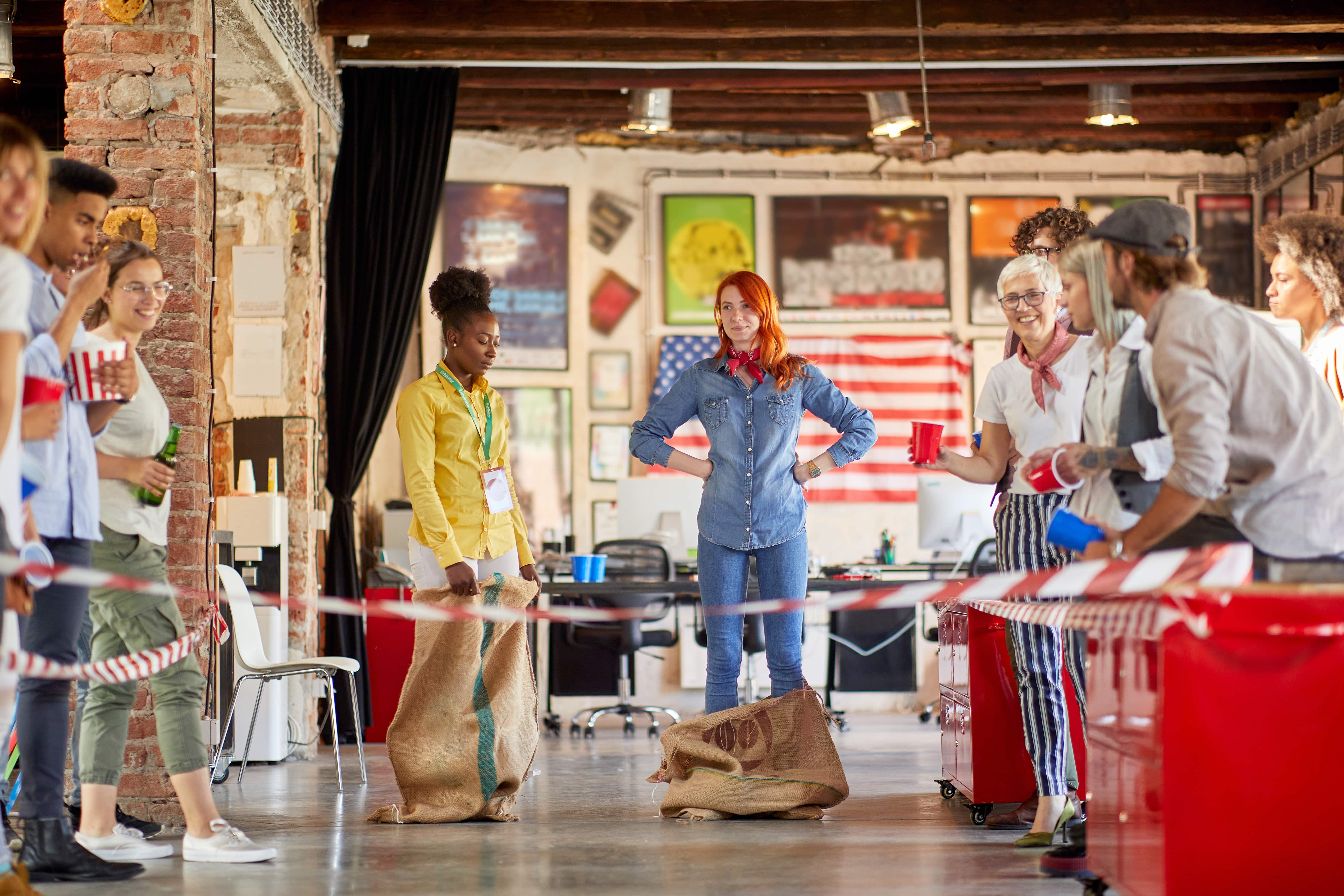 Doing Office Olympics with colleagues